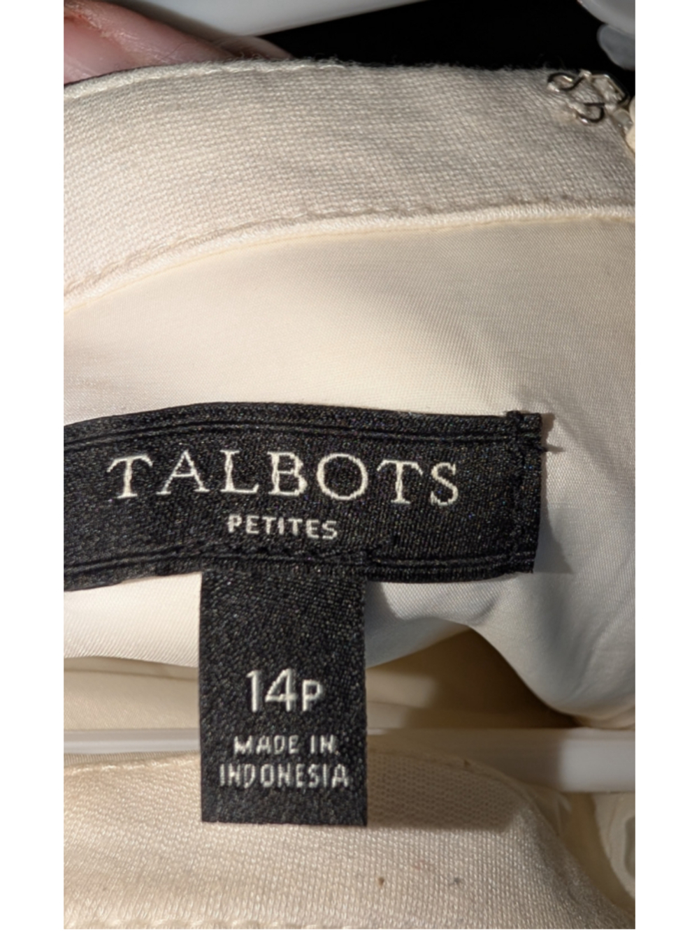 TALBOTS Petite White & Black Sleeveless Sheath Dress 14P - Picture 2 of 5